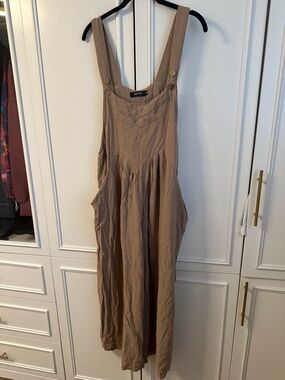 Light Brown Linen Overalls